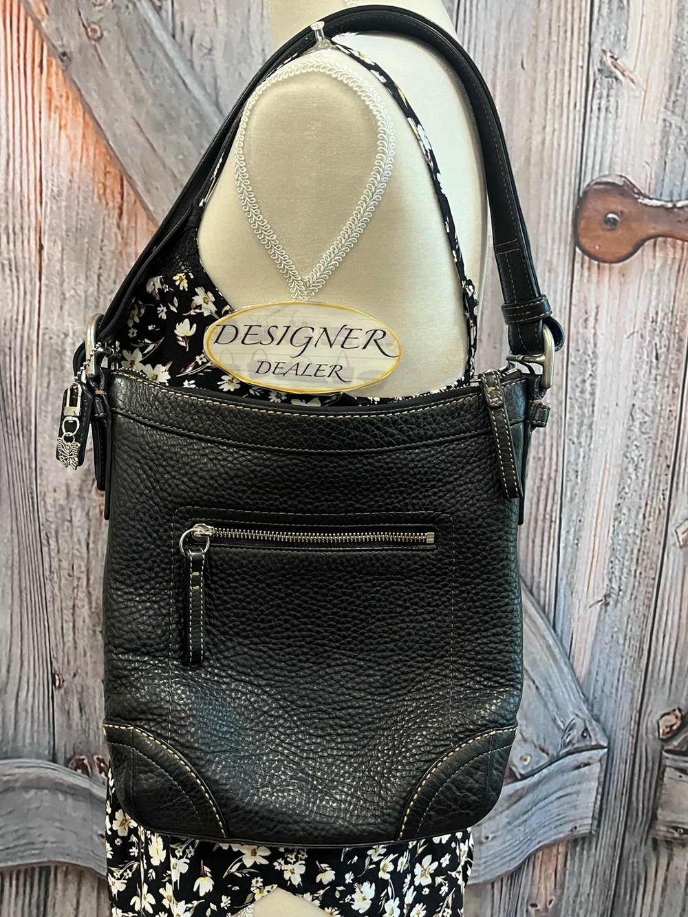 COACH Pebbled Leather Slim Buckle Shoulder Crossbody Bag 12319